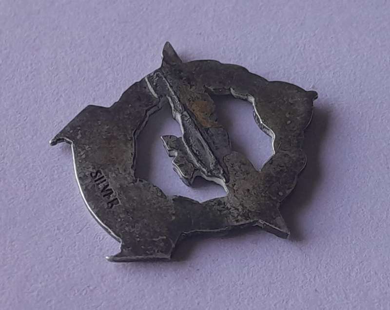 WW2 Solid Silver SA Air Force Sweetheart Badge.  No Clasp.