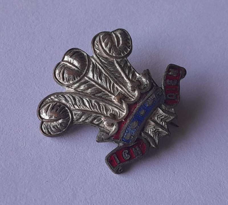 WW2 Royal Regiment of Wales Sweetheart Badge.  Pin Intact.  No Clasp.