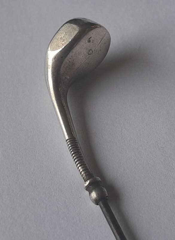 Antique Solid Silver Golf Club Hat Pin By Charles Horner.  Chester, 1924.
