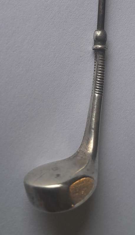Antique Solid Silver Golf Club Hat Pin By Charles Horner.  Chester, 1924.