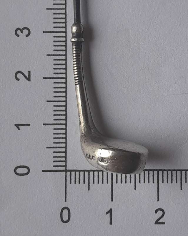 Antique Solid Silver Golf Club Hat Pin By Charles Horner.  Chester, 1924.