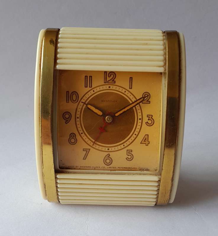 1950's Westclox Marilyn Monroe Bakelite Travel Alarm Clock