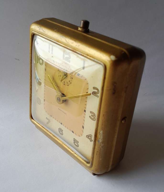 Westclox 1948-1956 Bellboy Alarm Clock. 1946 Canadian Patent.