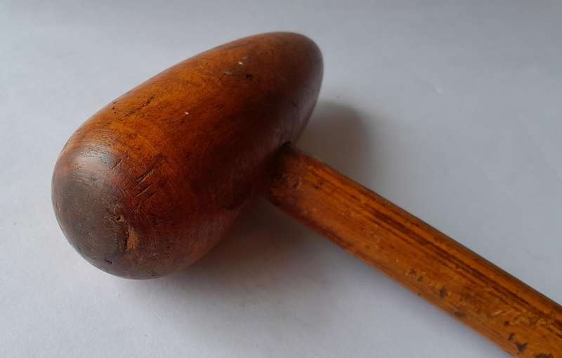 Antique Lead Worker's Bossing Mallet By Tyzack & Son.  Sheffield, England.