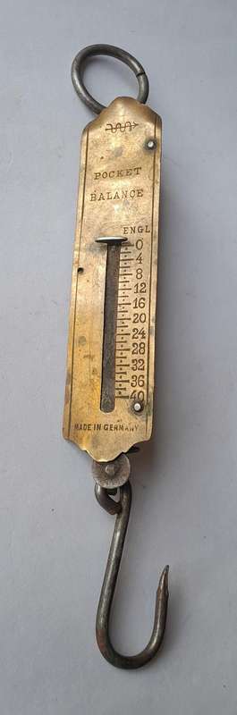 Vintage German Brass Pocket Balance Scale.