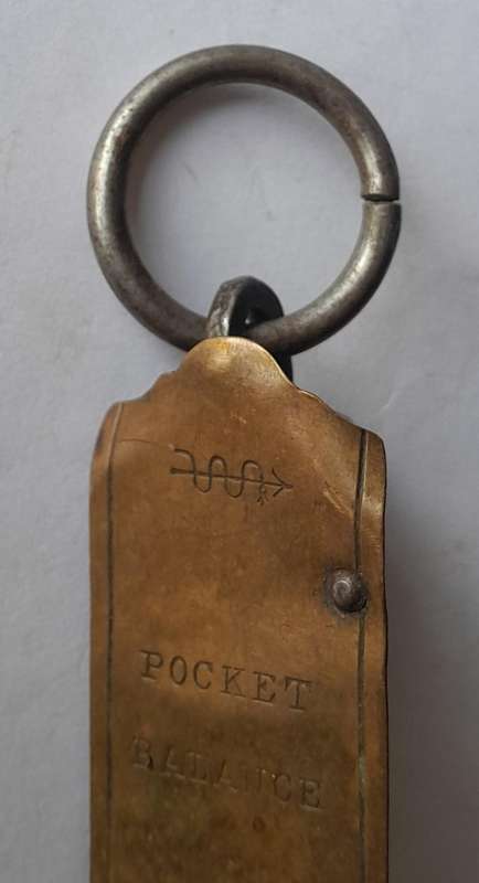 Vintage German Brass Pocket Balance Scale.