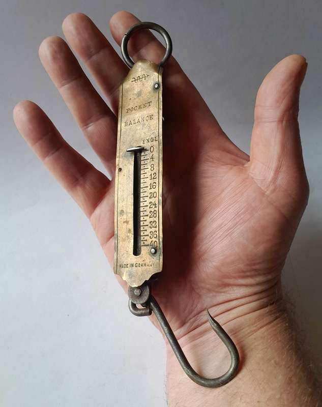 Vintage German Brass Pocket Balance Scale.