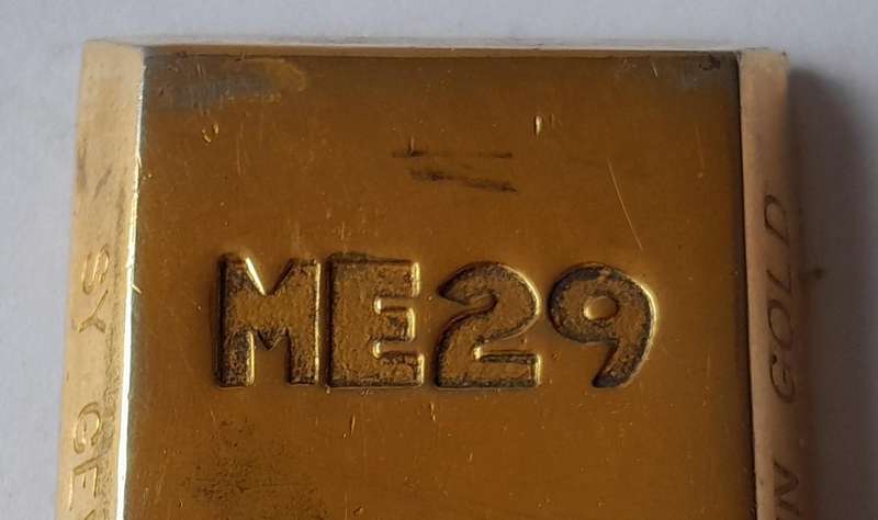 Vintage Gold Bar Shaped Paperweight.  Johannesburg Mining Company.