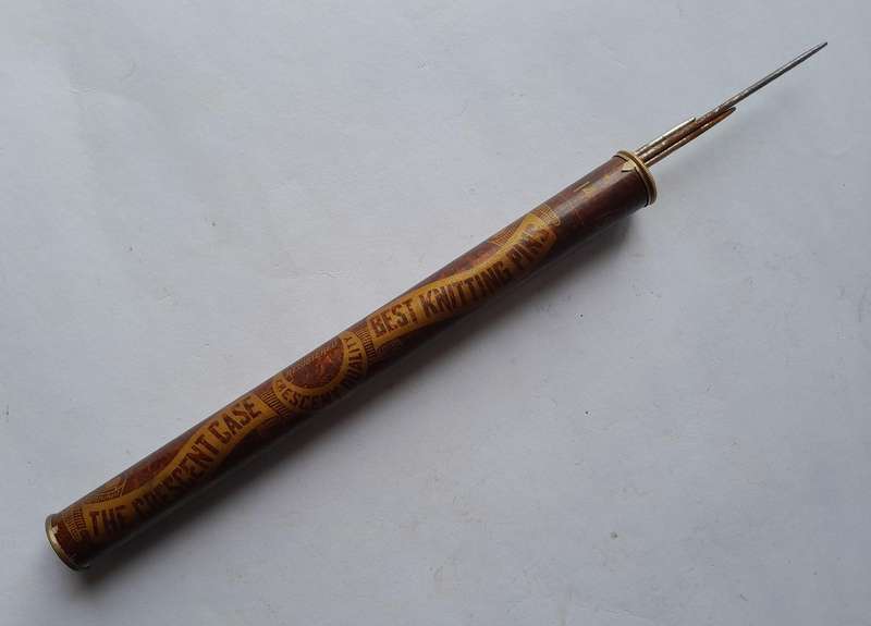 Antique "The Crescent Case Best Knitting Pins" With Original Pins.  Superb Condition.