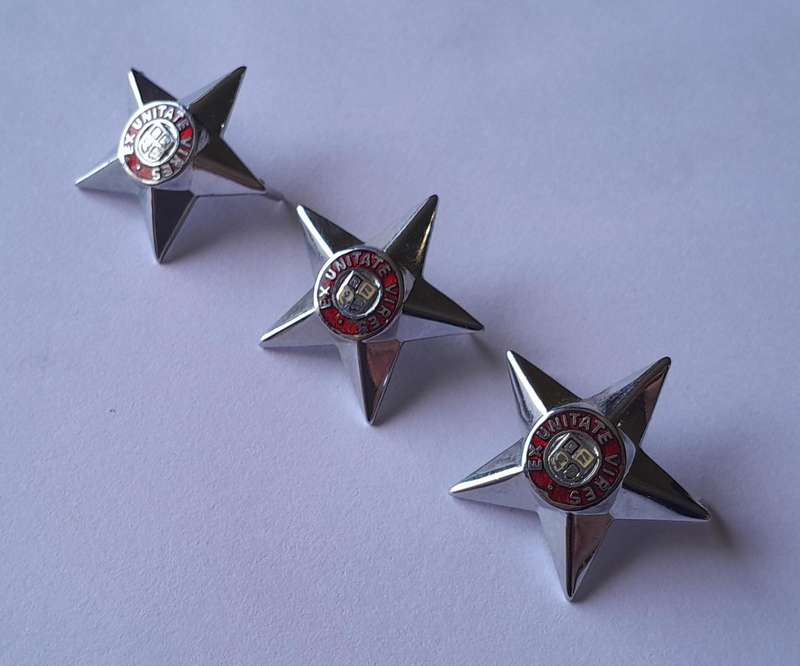 Set of 3 SADF Officers Rank Pips.  Pins Intact.