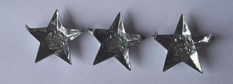 Set of 3 SADF Officers Rank Pips.  Pins Intact.