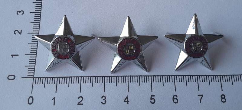 Set of 3 SADF Officers Rank Pips.  Pins Intact.