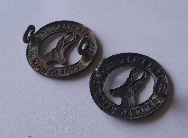 Pair WW2 SA Infantry Collar Badges.  Lugs Intact.