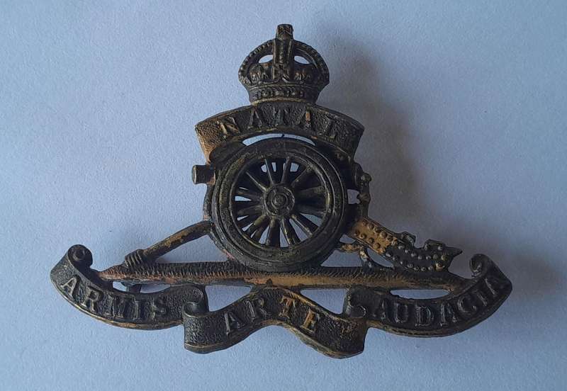WW2 Natal Field Artillery Cap Badge.  Lugs Intact.