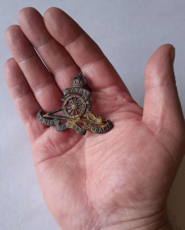 WW2 Natal Field Artillery Cap Badge.  Lugs Intact.