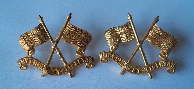 Pair SA Imperial Light Horse Gilt Collar Badges.  Pins Intact.