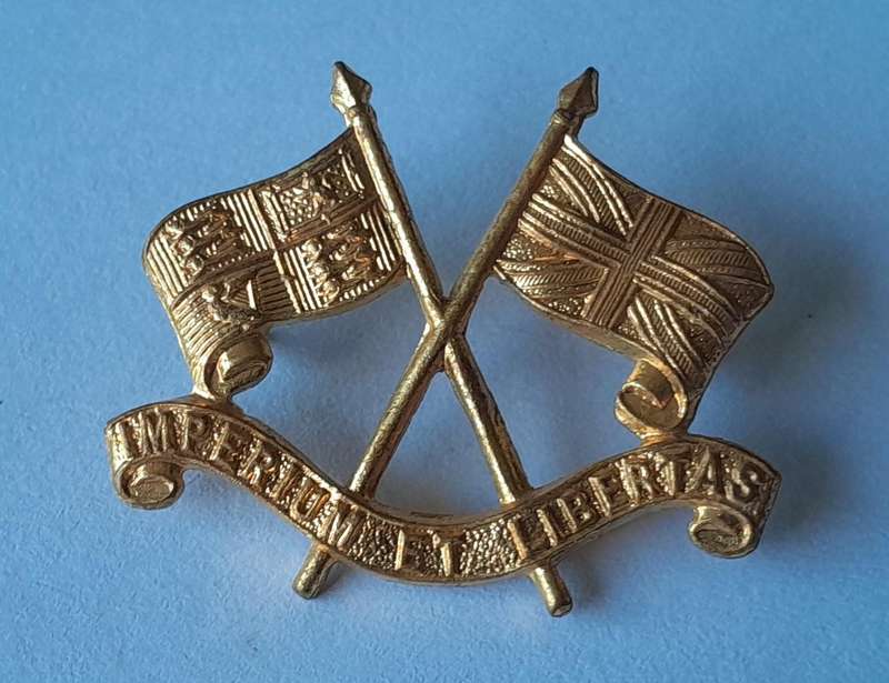 Pair SA Imperial Light Horse Gilt Collar Badges.  Pins Intact.