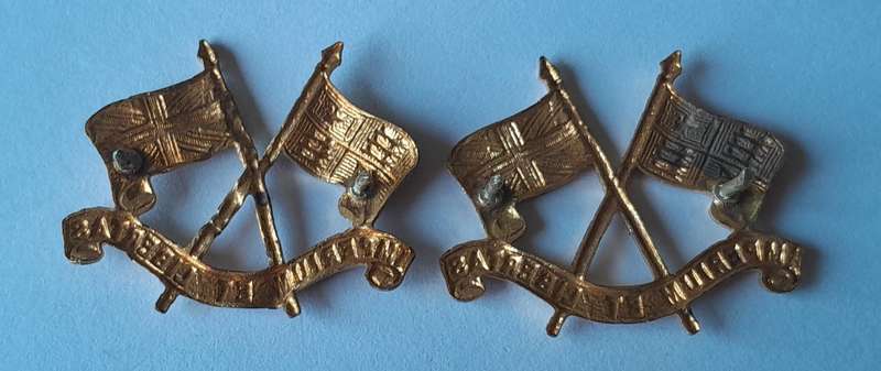 Pair SA Imperial Light Horse Gilt Collar Badges.  Pins Intact.