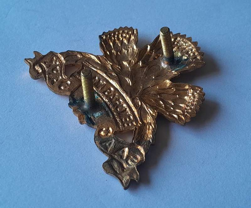 SA Armoured Corps Cap Badge.  Screw Lugs Intact.