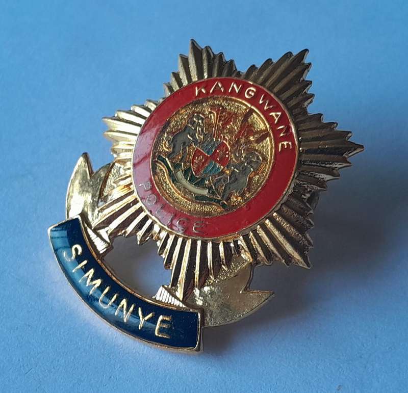 Vintage Homelands Kangwane Police Cap Badge. Screw Lugs Intact.