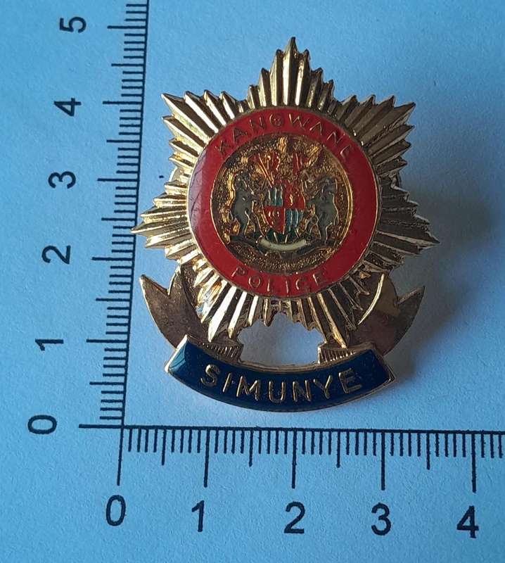 Vintage Homelands Kangwane Police Cap Badge. Screw Lugs Intact.