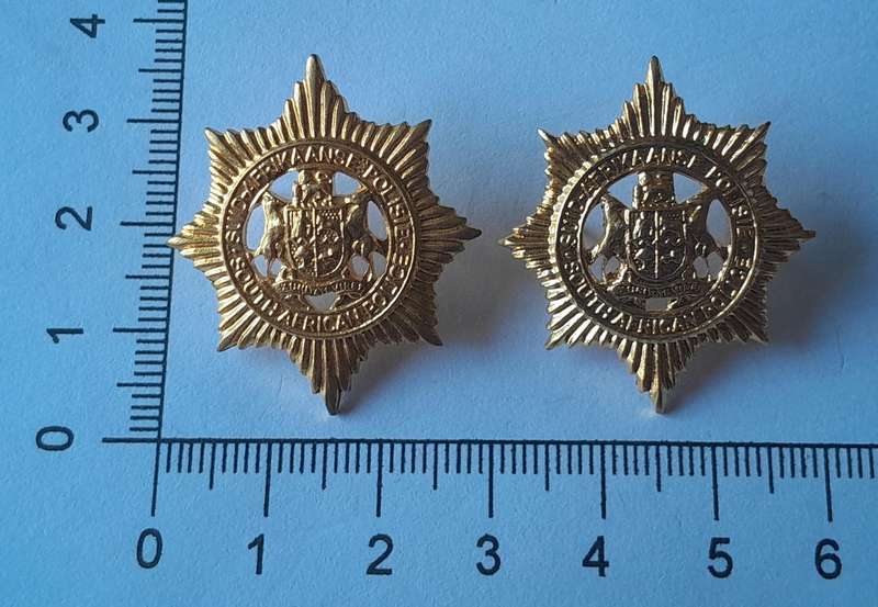 Pair Vintage SAP Collar Badges.  Pins Intact.