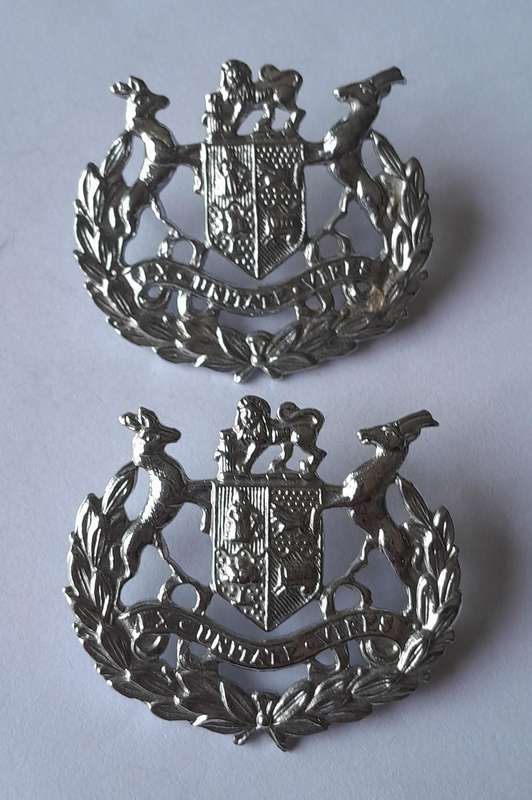 Pair SADF Warrant Officer Class 1 Rank Badges.  Pins Intact.