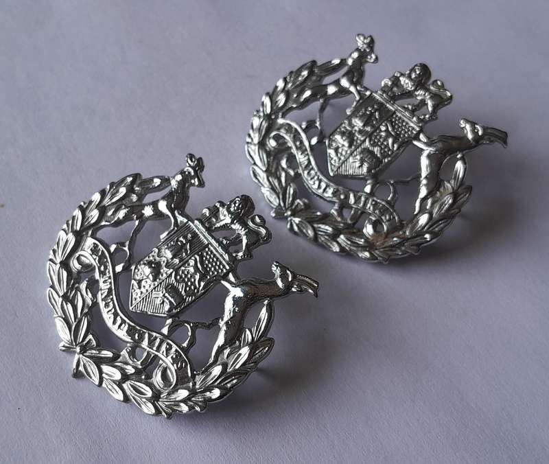 Pair SADF Warrant Officer Class 1 Rank Badges.  Pins Intact.