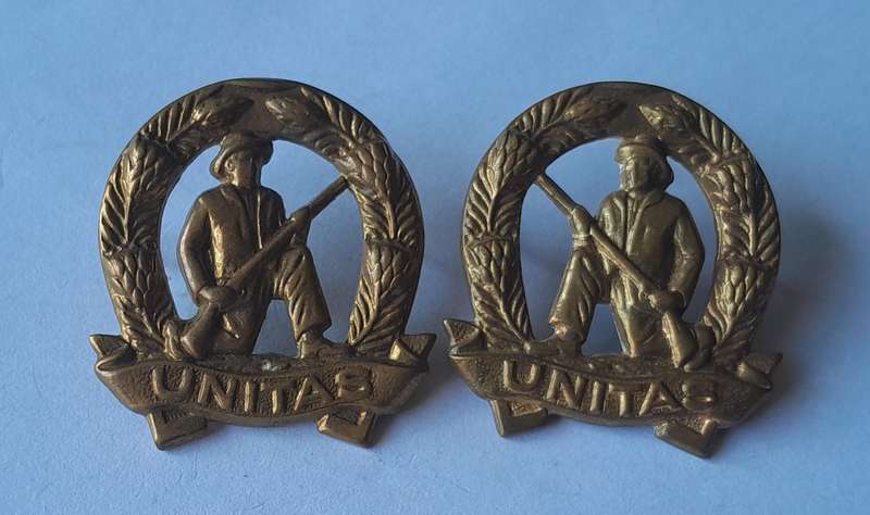 Pair SADF Commando Collar Badges (facing).  Pins Intact.