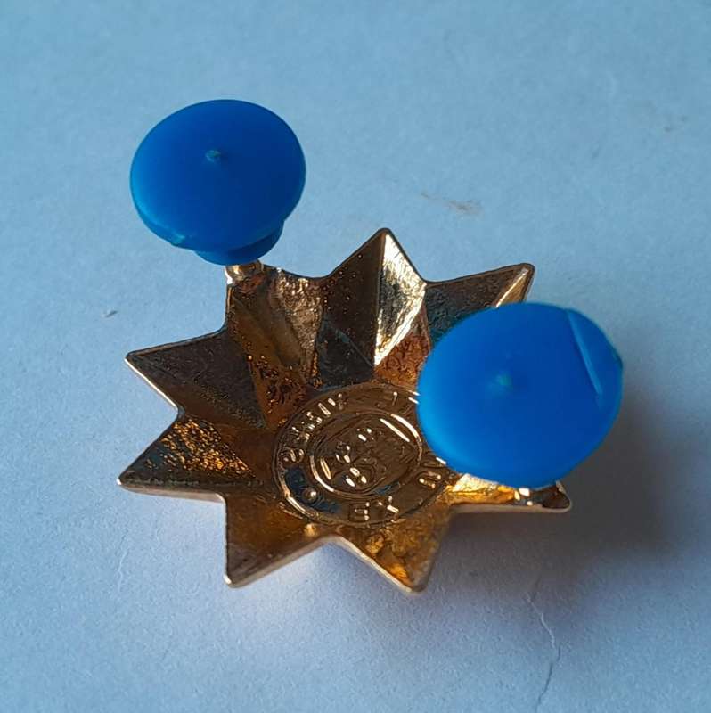 Set of 4 SADF 9 Point Rank Pips.  Pins Intact.