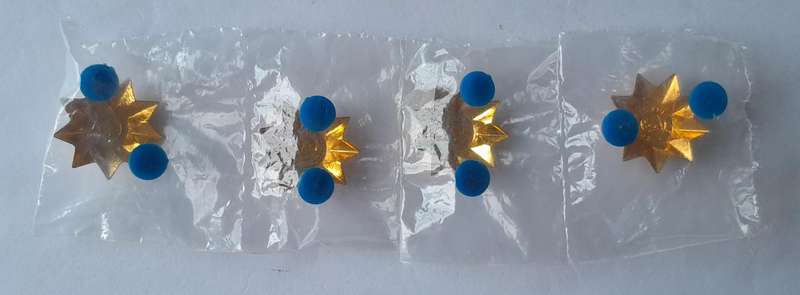 Set of 4 SADF 9 Point Rank Pips.  Pins Intact.