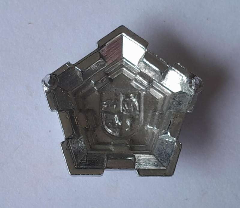 Set of 6 SADF Castle Rank Badges.  (Chrome Type).