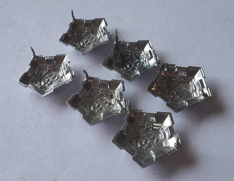 Set of 6 SADF Castle Rank Badges.  (Chrome Type).