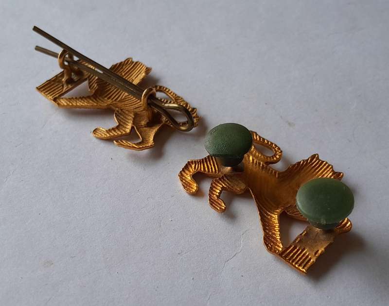 Pair SADF Navy Chief Petty Officer Sleeve Badges.  Lugs / Pins Intact.