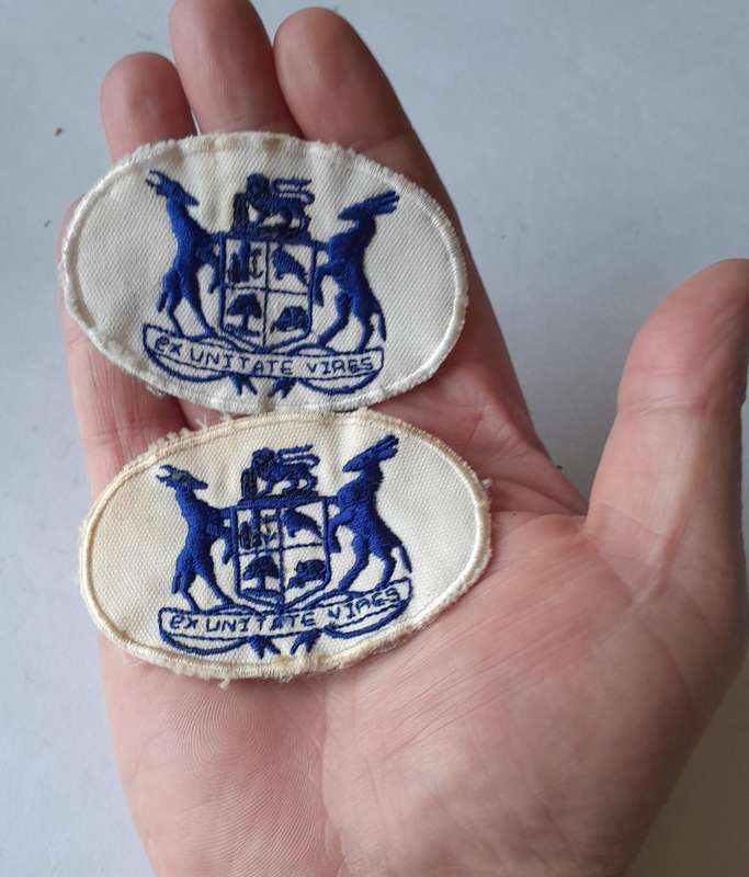 Pair SADF Navy Warrant Officer Rank Badges.