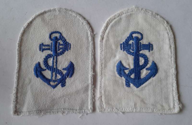 Pair SADF Navy Leading Seaman Badges.