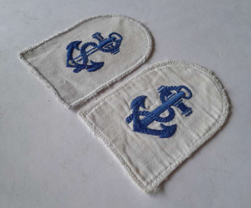 Pair SADF Navy Leading Seaman Badges.