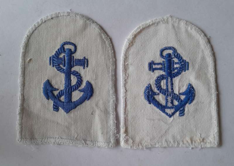 Pair SADF Navy Leading Seaman Badges.