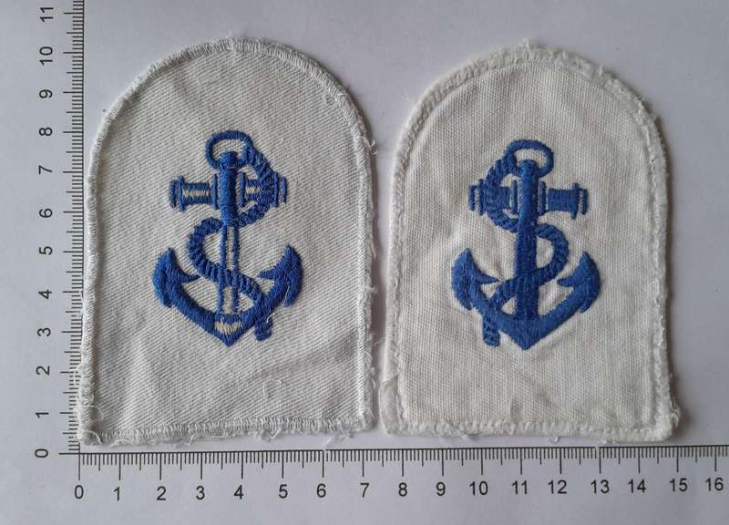 Pair SADF Navy Leading Seaman Badges.