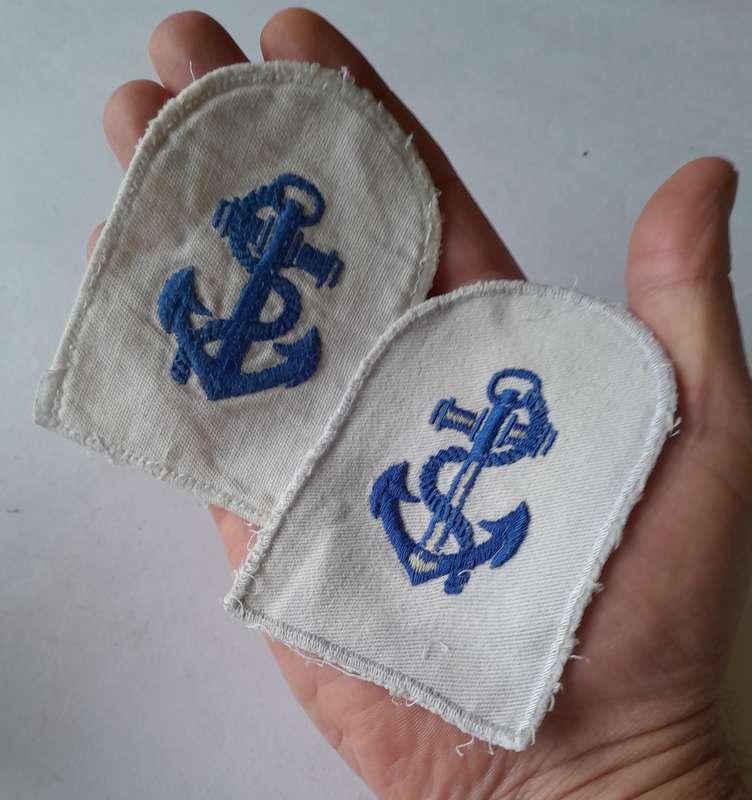 Pair SADF Navy Leading Seaman Badges.