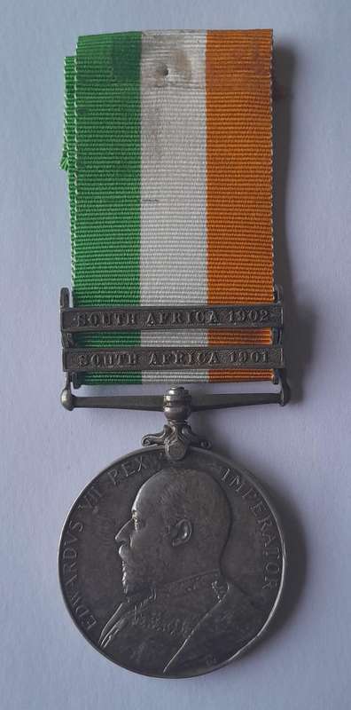Boer War KSA Medal to "5924 PTE. N. SINNOT.  RL. IRISH REGT."