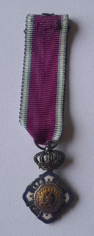 Belgium "Royal Order of the Lion" Knight's Cross Miniature Medal.