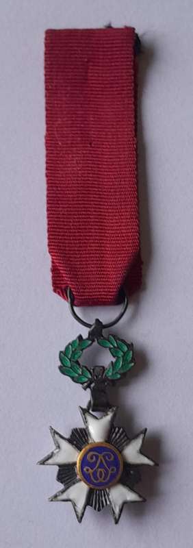 Belgium "Order of the Crown" Knight's Cross Miniature Medal.