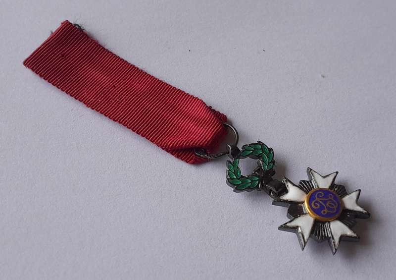 Belgium "Order of the Crown" Knight's Cross Miniature Medal.