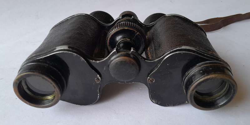 WW2 Pair French Deraisme Fabi Lonrop Roof-Prism Binoculars With Leather Case.
