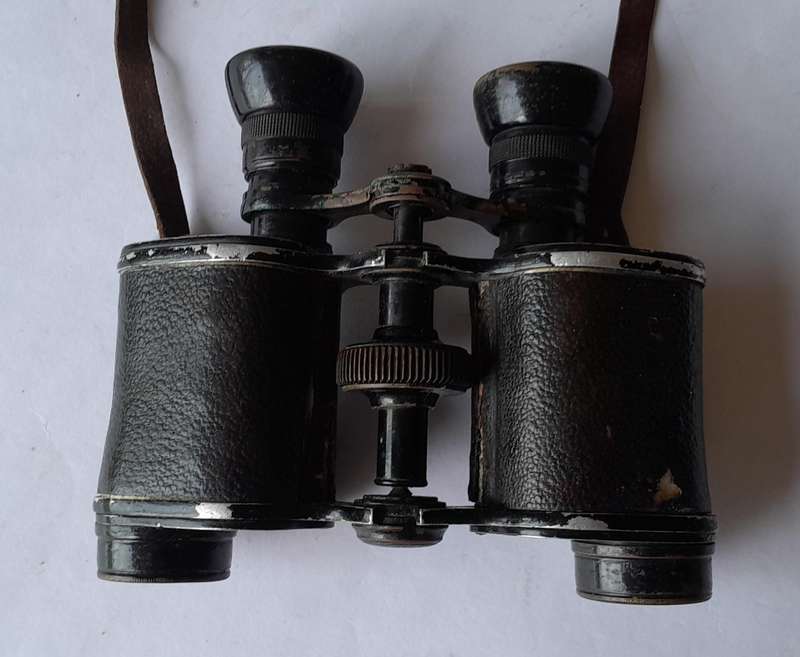 WW2 Pair French Deraisme Fabi Lonrop Roof-Prism Binoculars With Leather Case.