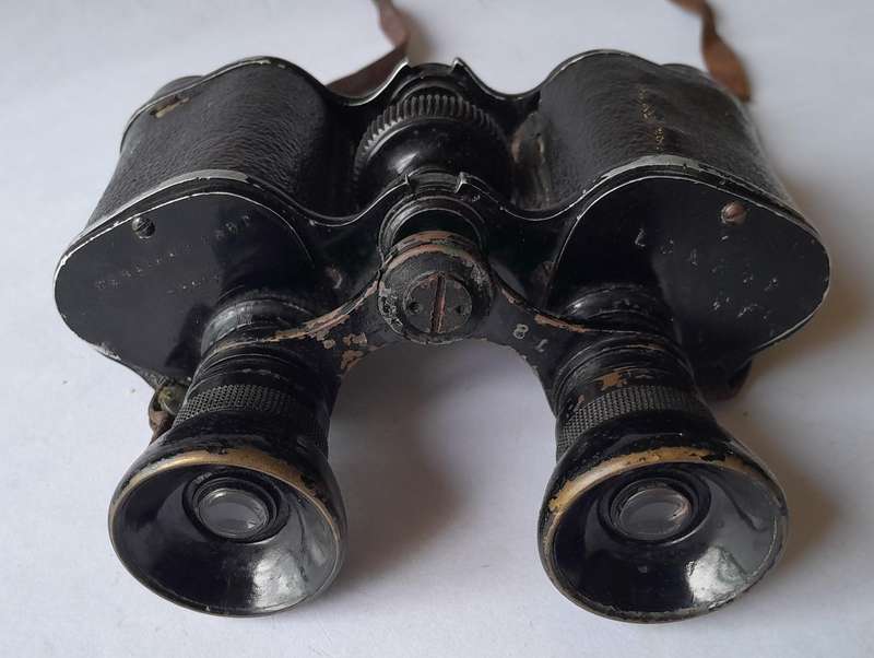 WW2 Pair French Deraisme Fabi Lonrop Roof-Prism Binoculars With Leather Case.