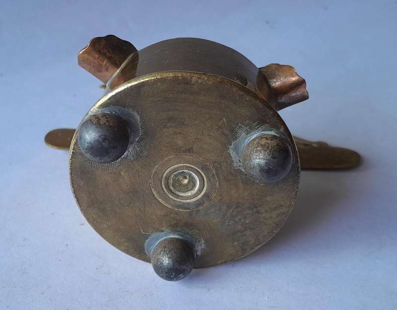 WW2 1941 SA Army North Africa "Springbok" Trench Art Ashtray.  Made With Shell And Egyptian Coins.