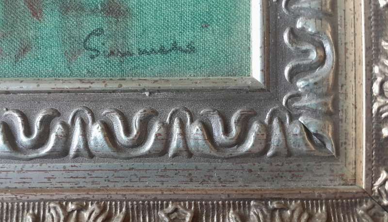 SA Artist Robert Melvin Simmers (1907-1991) Oil Painting.  Gilt Framed.  55 x 44cm.