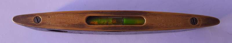 Vintage  J. Rabone & Sons No.1625 Brass & Walnut Torpedo Spirit Level. Rare Size.